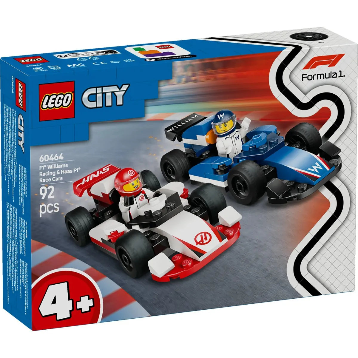 Lego city masini de curse f1 williams racing si haas f1 60464