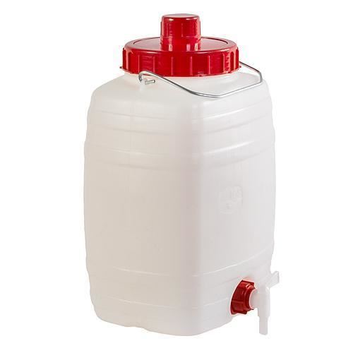 Butoi alb cu robinet, capacitate 10 L, ideal pentru depozitarea lichidelor, ușor de utilizat și de manevrat-Wisdom Store