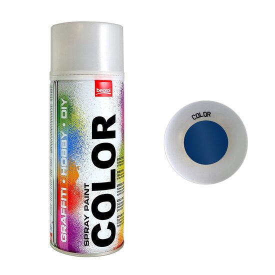 Vopsea spray acrilic albastru Blu RAL5013, 400ml, pentru vopsirea rapidă a diferitelor suprafețe. Uscare rapidă și finisaj lucios-Wisdom Store.