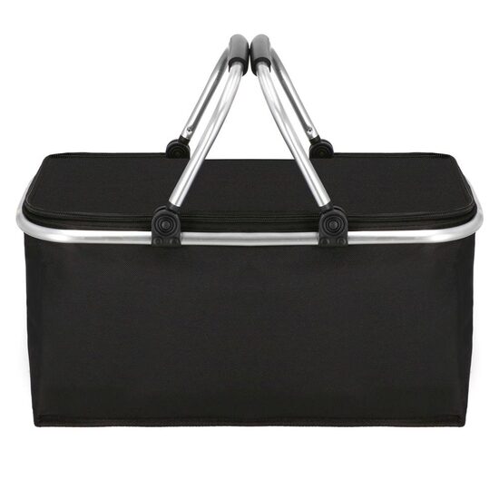 Geantă/coș picnic termoizolant Springos, culoare neagră, dimensiuni: 47x28x40 cm, ideal pentru păstrarea alimentelor la temperaturi constante-Wisdom Store