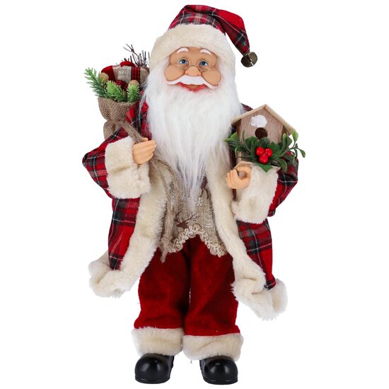 Decorațiune Crăciun, Moș Crăciun, roșu și puf alb, perfectă pentru a adăuga un aer festiv casei tale în perioada sărbătorilor-Wisdom Store