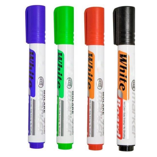 Marker pentru tablă albă, set de 4 culori: albastru, roșu, verde, negru – perfect pentru notițe și prezentări clare și colorate-Wisdom Store