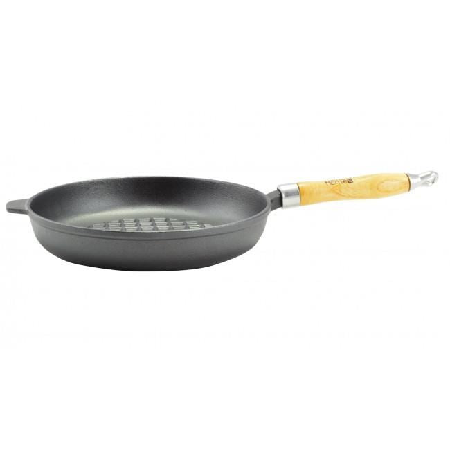 Öntöttvas serpenyő fa nyéllel, 24 cm, Perfect Home