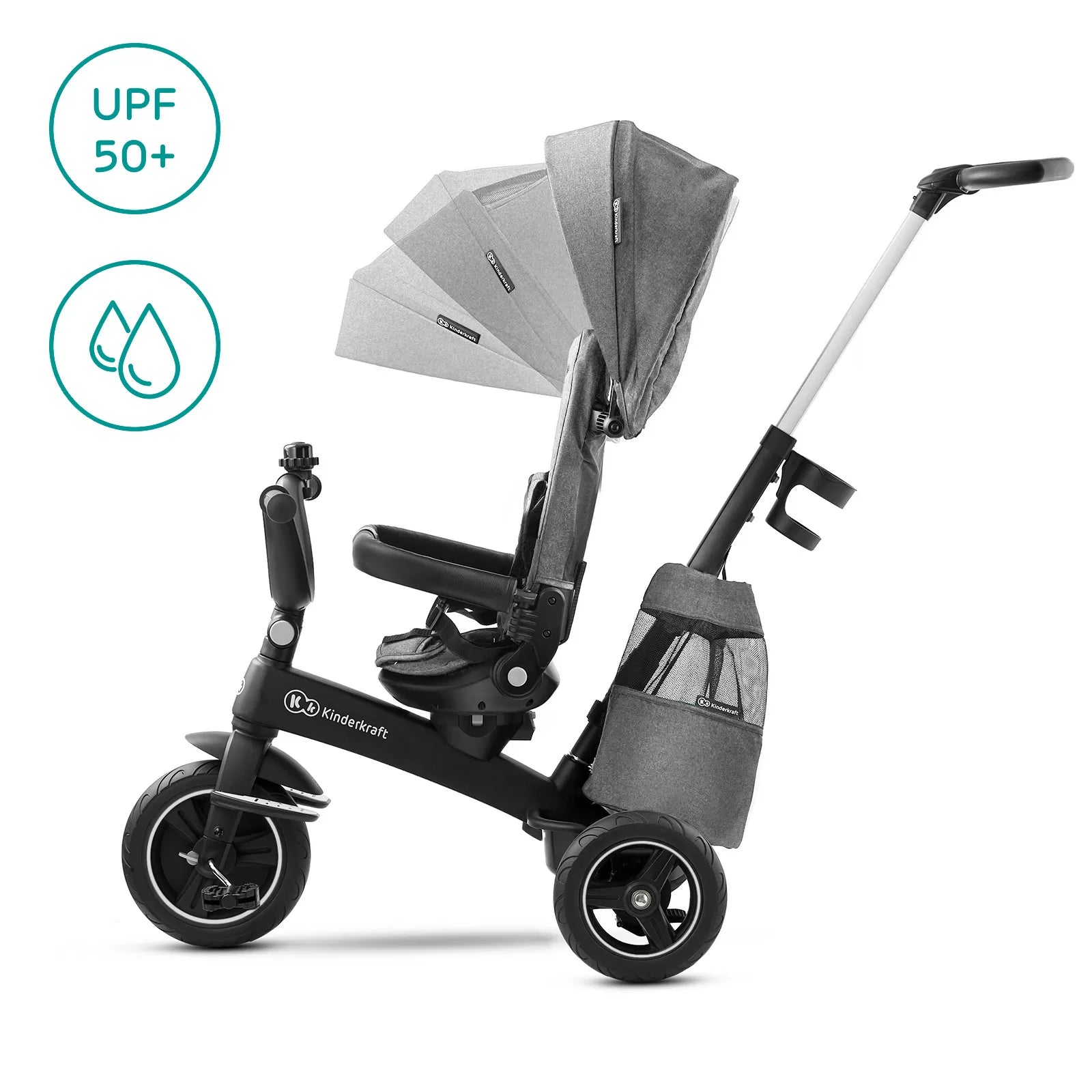 Kinderkraft easytwist tricikli, platina szürke