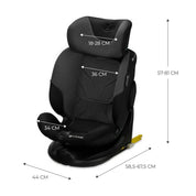 Scaun auto kinderkraft i-fix, i-size 40-150 cm, graphite black