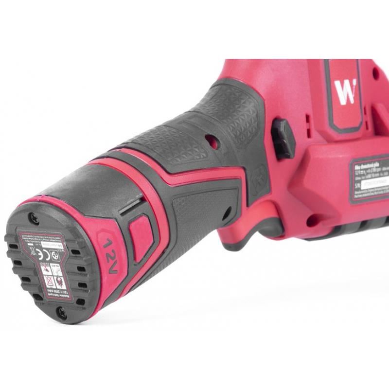 Szablyafűrész, 2 db 2 Ah-s akkumulátorral, 12 V-os Li-ion töltővel, Worcraft