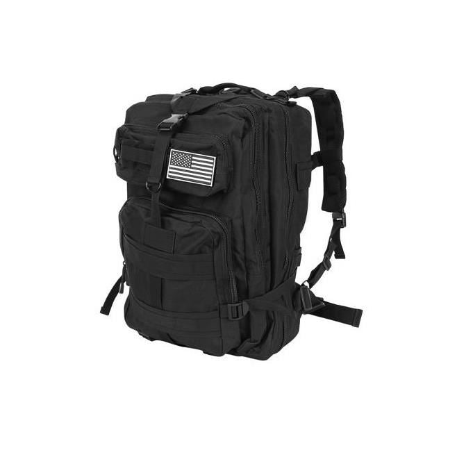 rucsac tactic, 5 compartimente, poliester 600D, negru, 38 L, 37x29x55 cm, Isotrade