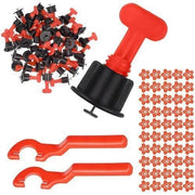 Set de nivelare si aliniere a placilor ceramice, 100 tije tip T refolosibile, distantiere, chei 