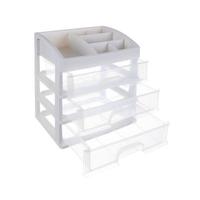 Organizator cosmetice, plastic, transparent, 23.5x6.5x27 cm, Isotrade