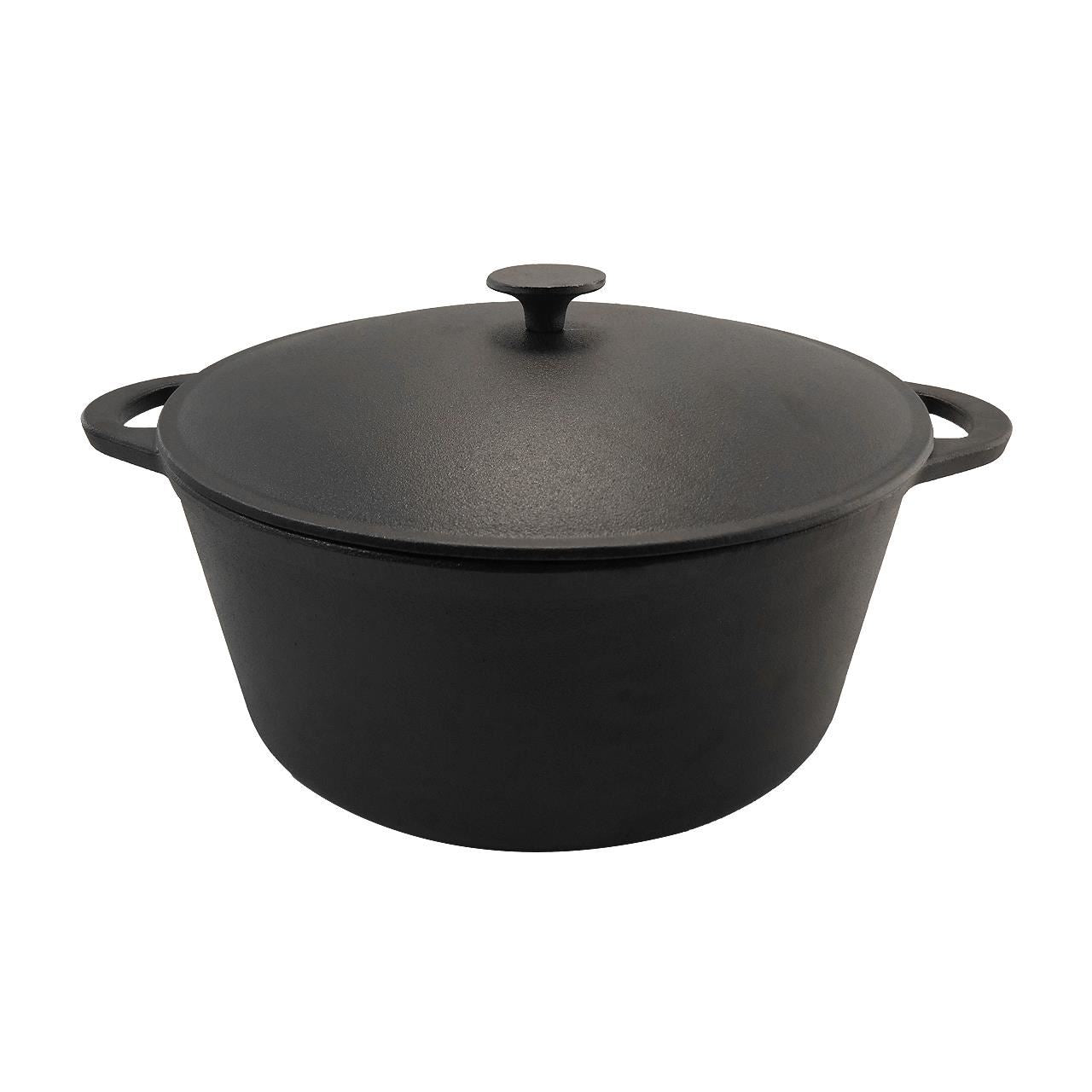 Oala de fonta cu capac, rotunda, 9 L, Perfect Home 