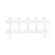 Gard de gradina decorativ, din plastic, alb, 64x34 cm