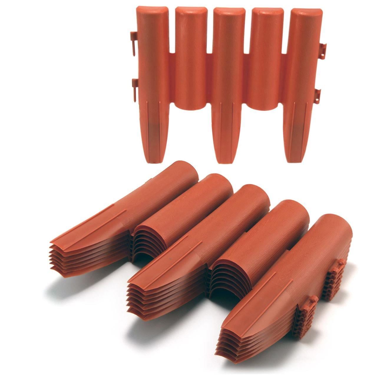 bordura pentru gradina, maro teracota 27x24 cm, 2.16 m, set 8 buc