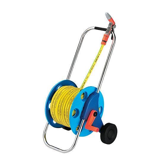 Furtun cu carucior pentru gradina, pistol de stropit, 1/2", 30 m