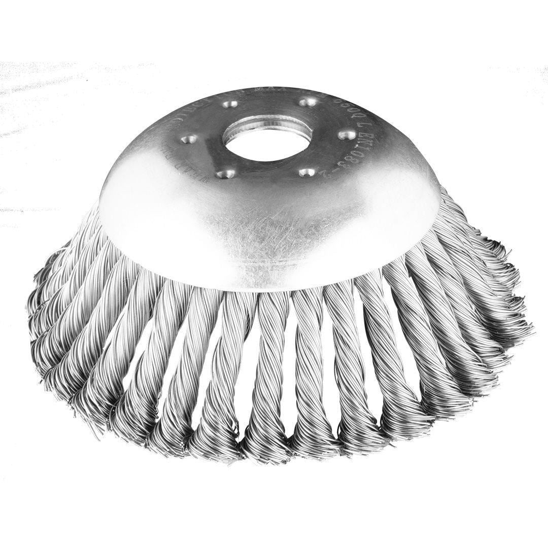Perie sarma, tip cupa, cu toroane, pentru motocoasa/trimmer, otel, 150x25.4 mm, Graphite 