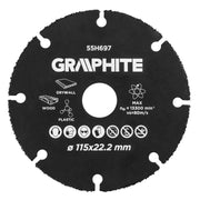 Disc debitat lemn, plastic, 115x22.2 mm, Graphite 