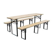 Set mobilier gradina/terasa, pliabil, 1 masa, 2 banci, 175 cm, Dortmund