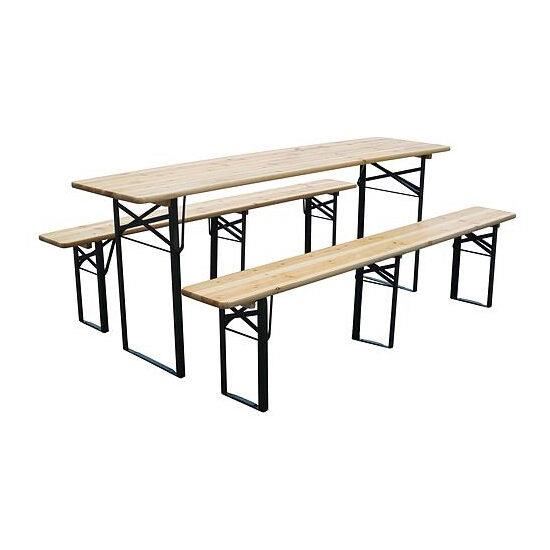 Set mobilier gradina/terasa, pliabil, 1 masa, 2 banci, 175 cm, Dortmund