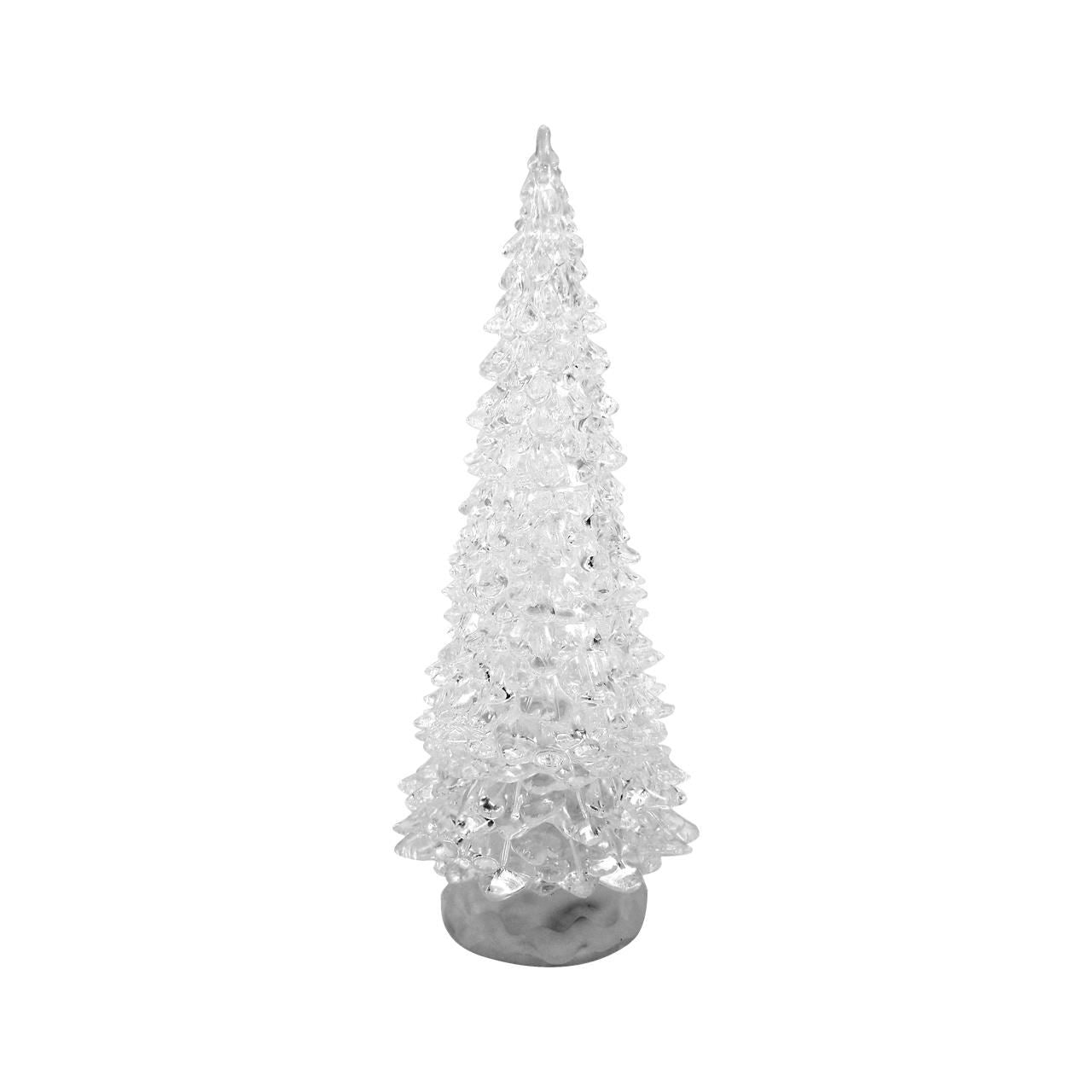 Decoratiune Craciun, brad luminos, LED multicolor, PE, 3xAAA, 10.5x30 cm