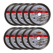 Disc diamantat turbo subtire, ceramica, taiere umeda si uscata, set 10 buc, 125 mm/22.23 mm, Richmann Exclusive