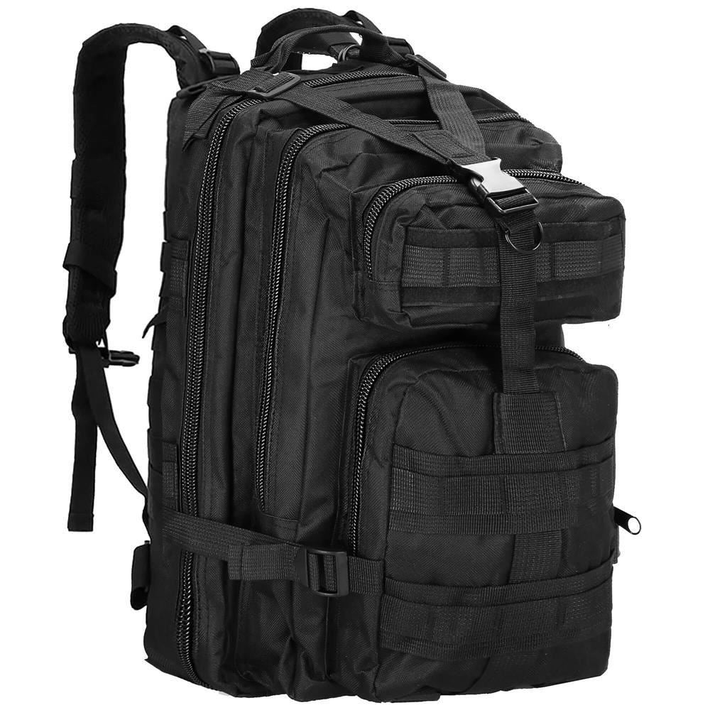 rucsac tactic, 4 compartimente, model Survival, camuflaj, negru, 23x24x42 cm, Springos