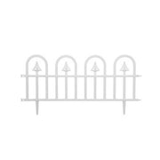 Gard de gradina decorativ, plastic alb, set 4 buc, 60x30.5 cm