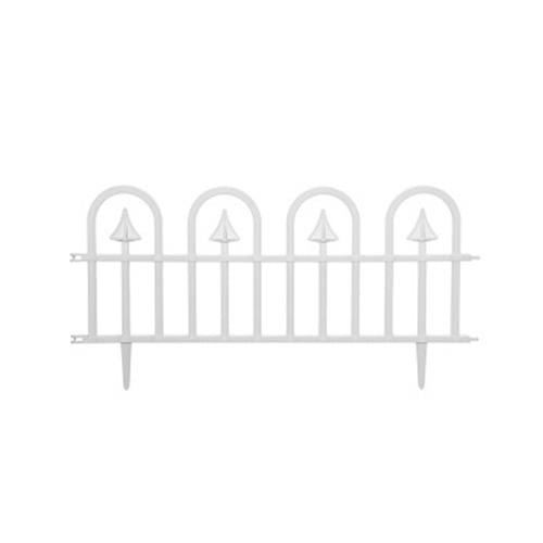 Gard de gradina decorativ, plastic alb, set 4 buc, 60x30.5 cm