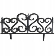 Gard de gradina, plastic negru, set 4 buc, 59.5x37 cm