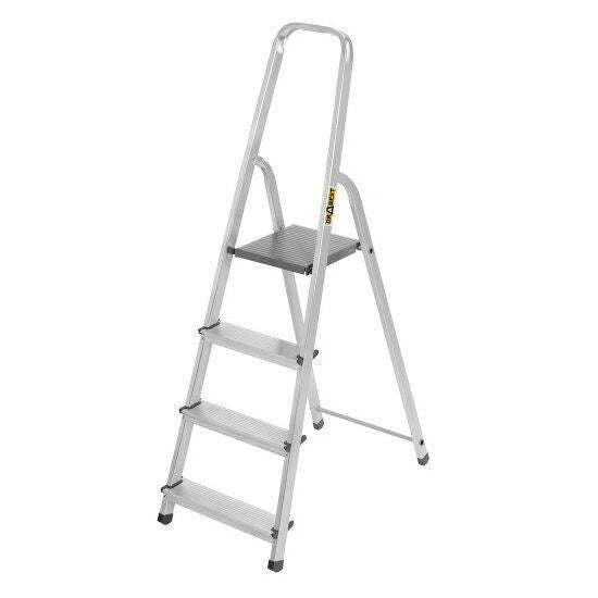 Scara aluminiu, 3 trepte, platforma, max 125 kg, 1.45 m, Drabest