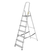 Scara aluminiu, 6 trepte, platforma, max 125 kg, 2.15 m, Drabest