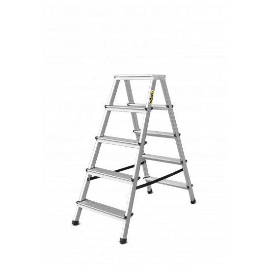 Scara aluminiu, 2 tronsoane, 4 trepte, platforma, max 125 kg, 1.13 m, Drabest