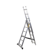 Scara aluminiu, 3 tronsoane, 6 trepte, max 150 kg, 3.71 m, Drabest