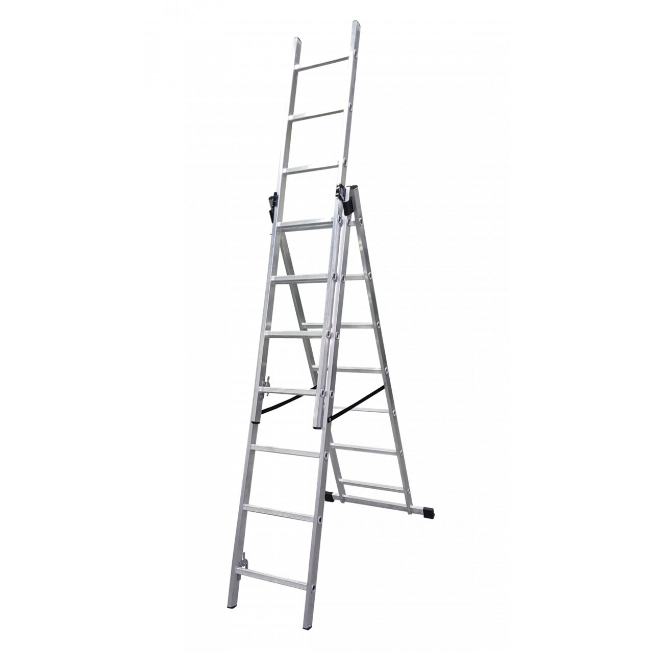 Scara aluminiu, 3 tronsoane, 7 trepte, max 150 kg, 4.23 m, Drabest