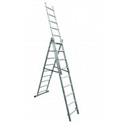 Scara aluminiu, 3 tronsoane, 9 trepte, max 150 kg, 4.81 m, Drabest