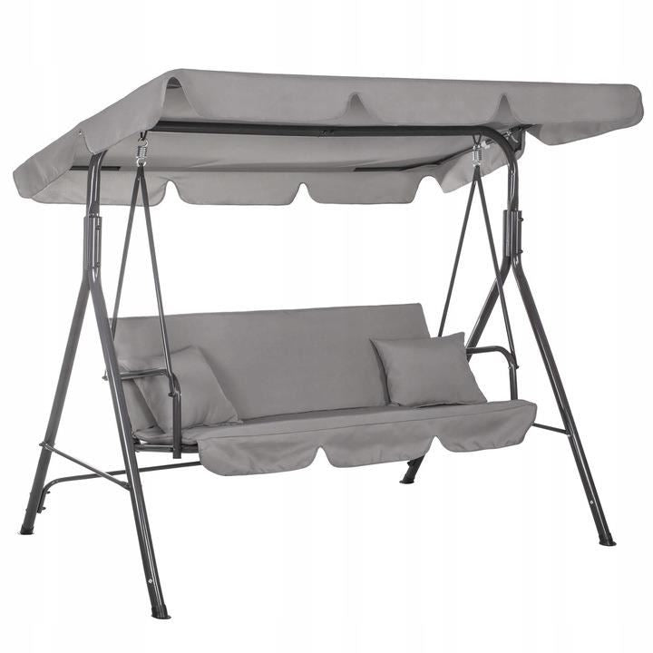 Balansoar gradina, 3 locuri, gri deschis, 170x110x150 cm, Luna 