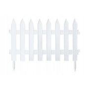 Gard de gradina decorativ, din plastic, alb, set 7 buc, 3.2 m x 35 cm