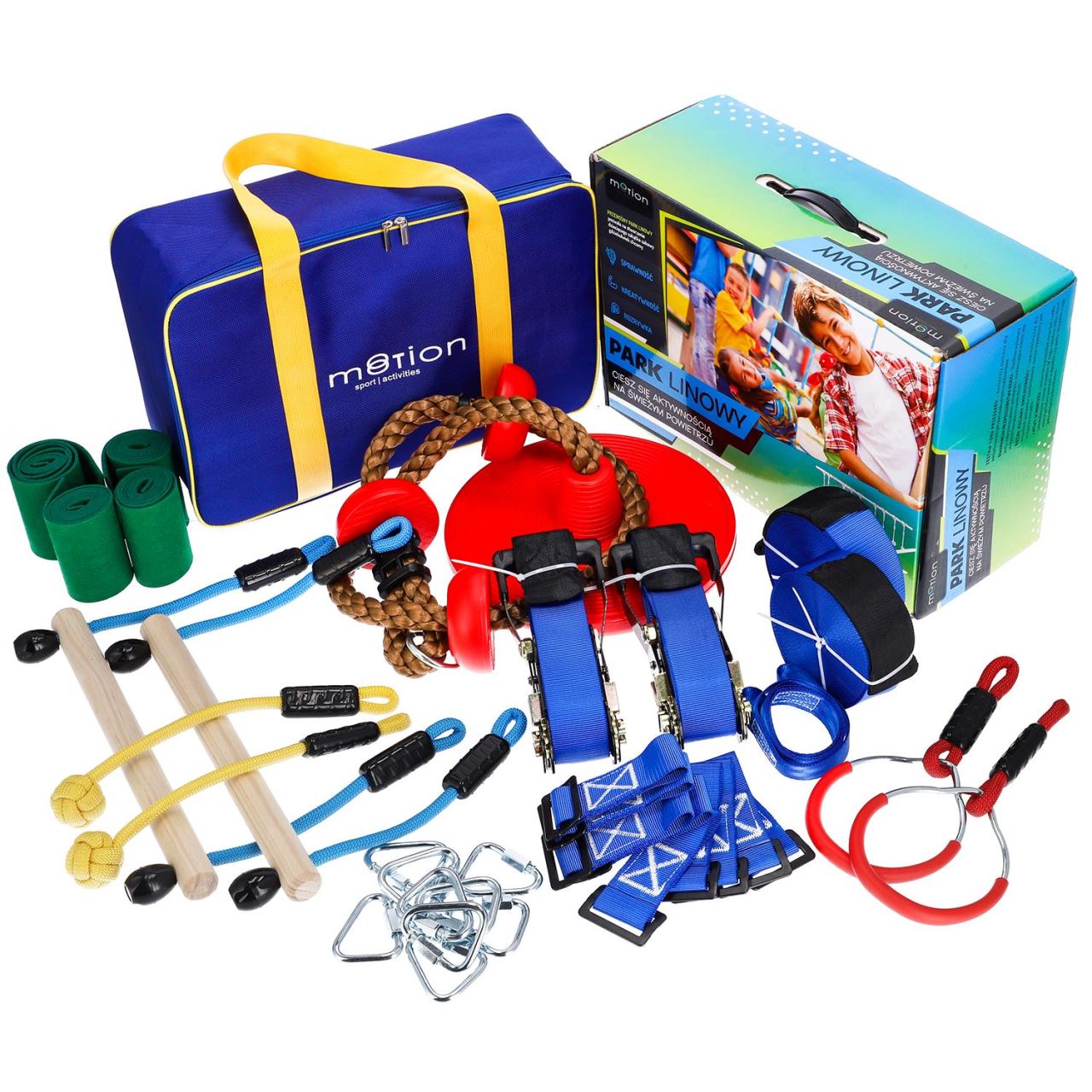 Cursa cu obstacole, pentru copii, portabil, set 17 piese si accesorii montane, Motion Sport Activities 