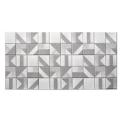 Panou decorativ, PVC, model marmura, geometric, alb si gri, 96x48.5cm