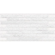 Panou decorativ, PVC, model caramida 3D, alb striat, 96x48.5cm