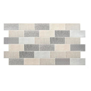 Panou decorativ, PVC, model textil 3D, nuante gri pastel, 96x48.5cm 