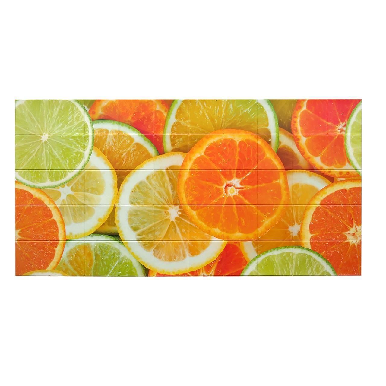 Panou decorativ, PVC, model citrice, portocaliu, 96x48.5cm 