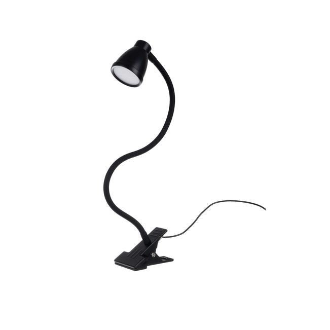 Lampa de birou cu clips, brat flexibil, 3 culori lumina, 10 niveluri, USB, negru, 45 cm, Izoxis 