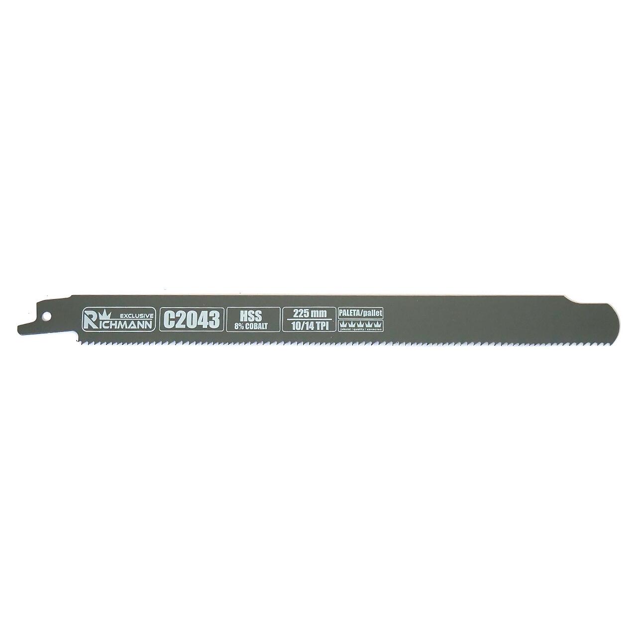 Panza, lama, fierastrau tip sabie, pentru lemn, HSS-Cobalt, 10/14 TPI, set 5 buc, 225 mm, Richmann