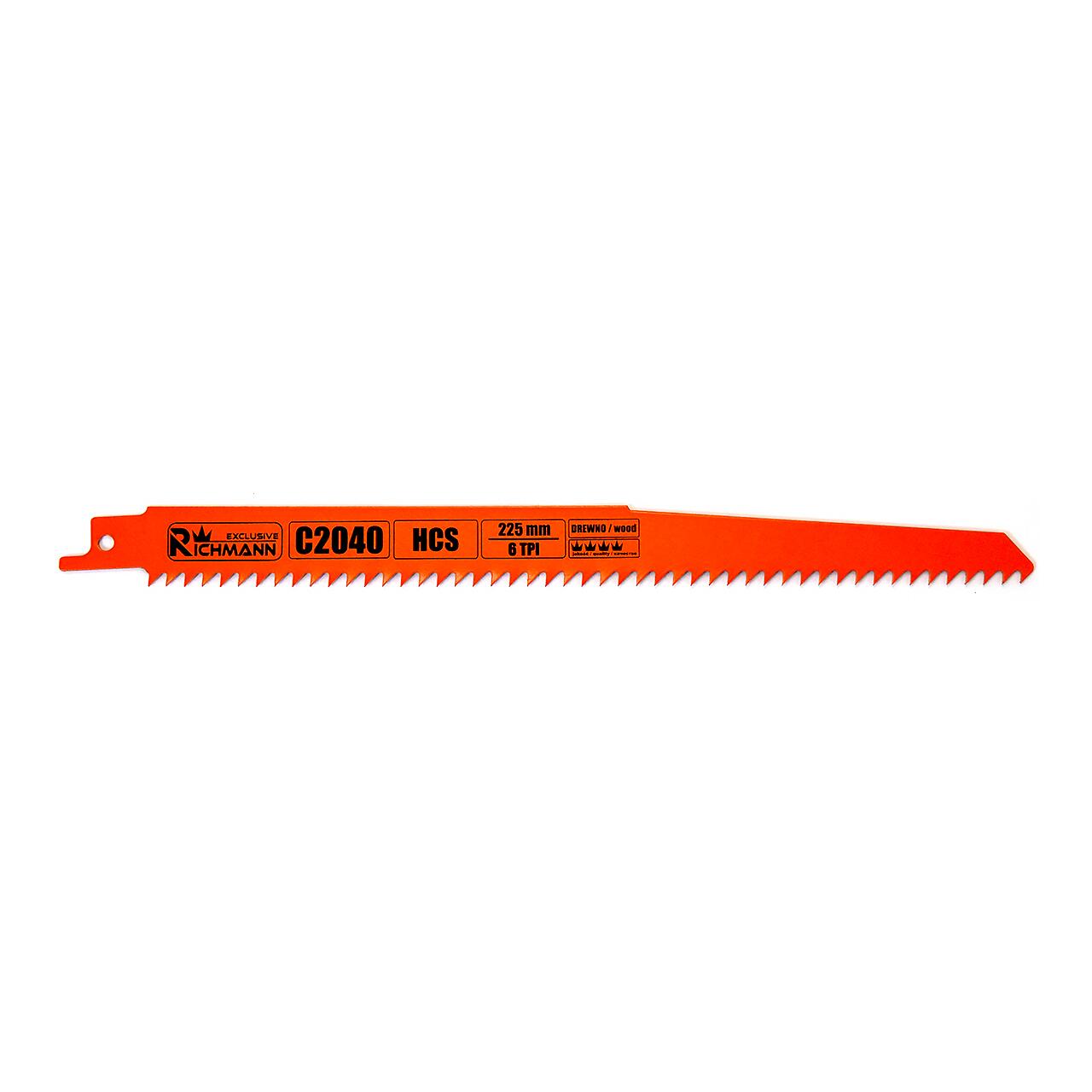 Panza, lama, fierastrau tip sabie, pentru lemn, HCS, 6 TPI, set 5 buc, 225 mm, Richmann Exclusive