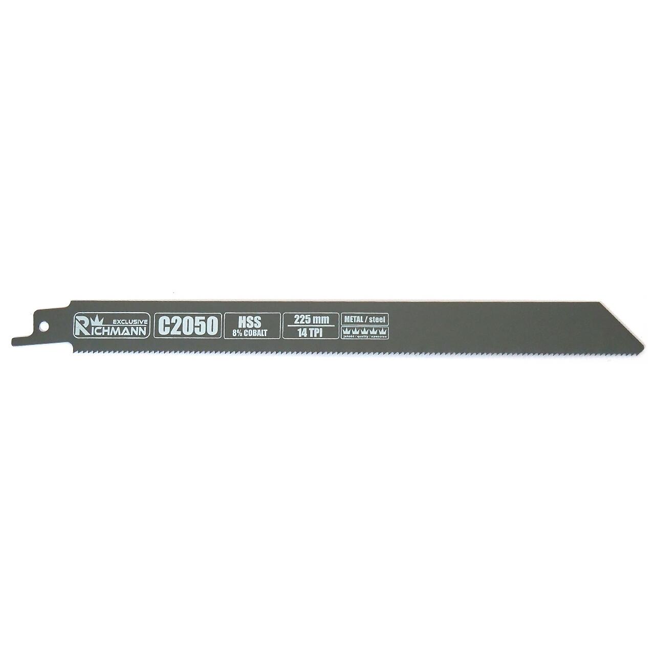 Panza, lama, fierastrau tip sabie, pentru metal, HSS bimetal-Cobalt, 14 TPI, set 5 buc, 225 mm, Richmann Exclusive