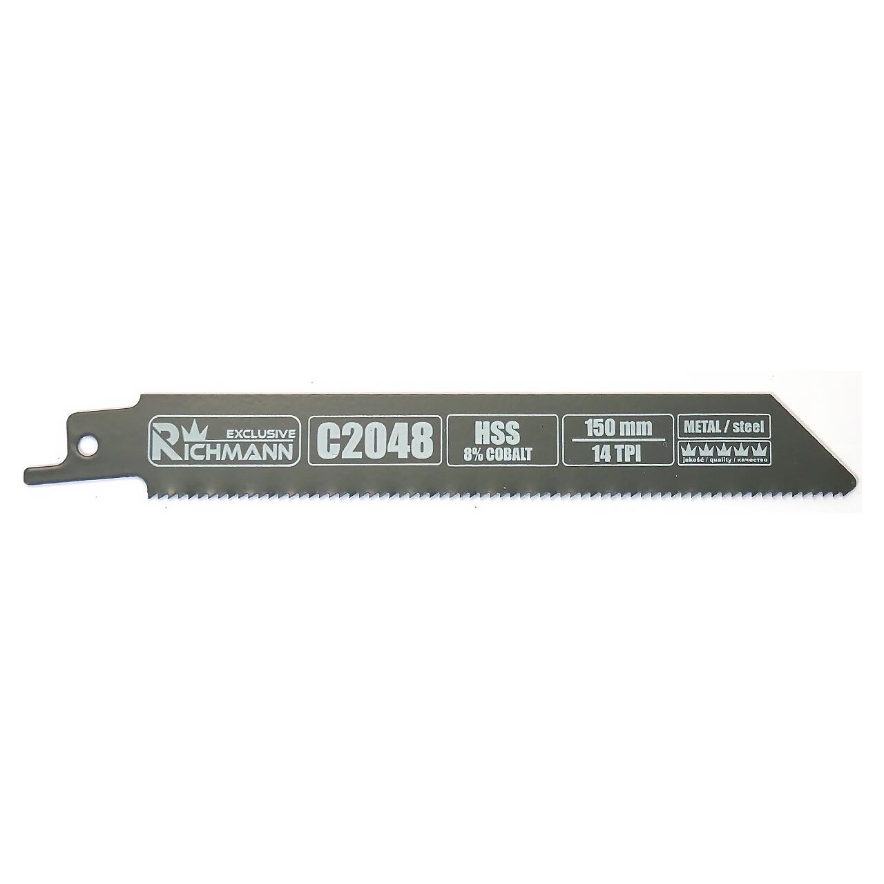 Panza, lama, fierastrau tip sabie, pentru metal, HSS bimetal-Cobalt, 14 TPI, set 5 buc, 150 mm, Richmann Exclusive