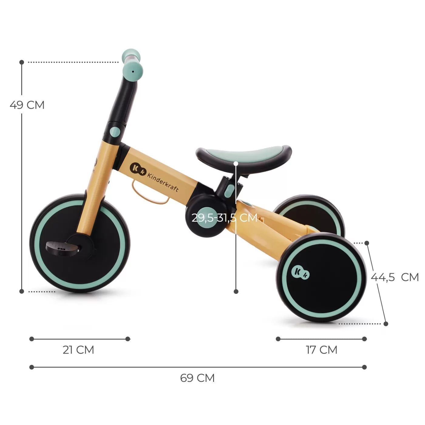 Kinderkraft 4trike futóbicikli/tricikli, napraforgókék