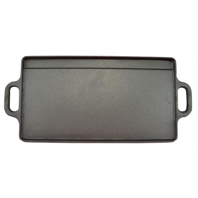 Grilllap, öntöttvas, téglalap alakú, 2 oldalas, 50x24 cm, Perfect Home