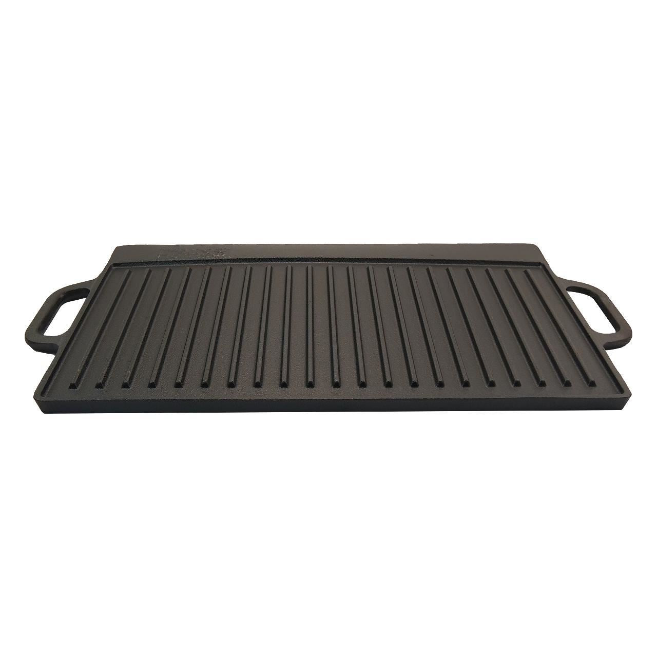 Grilllap, öntöttvas, téglalap alakú, 2 oldalas, 50x24 cm, Perfect Home