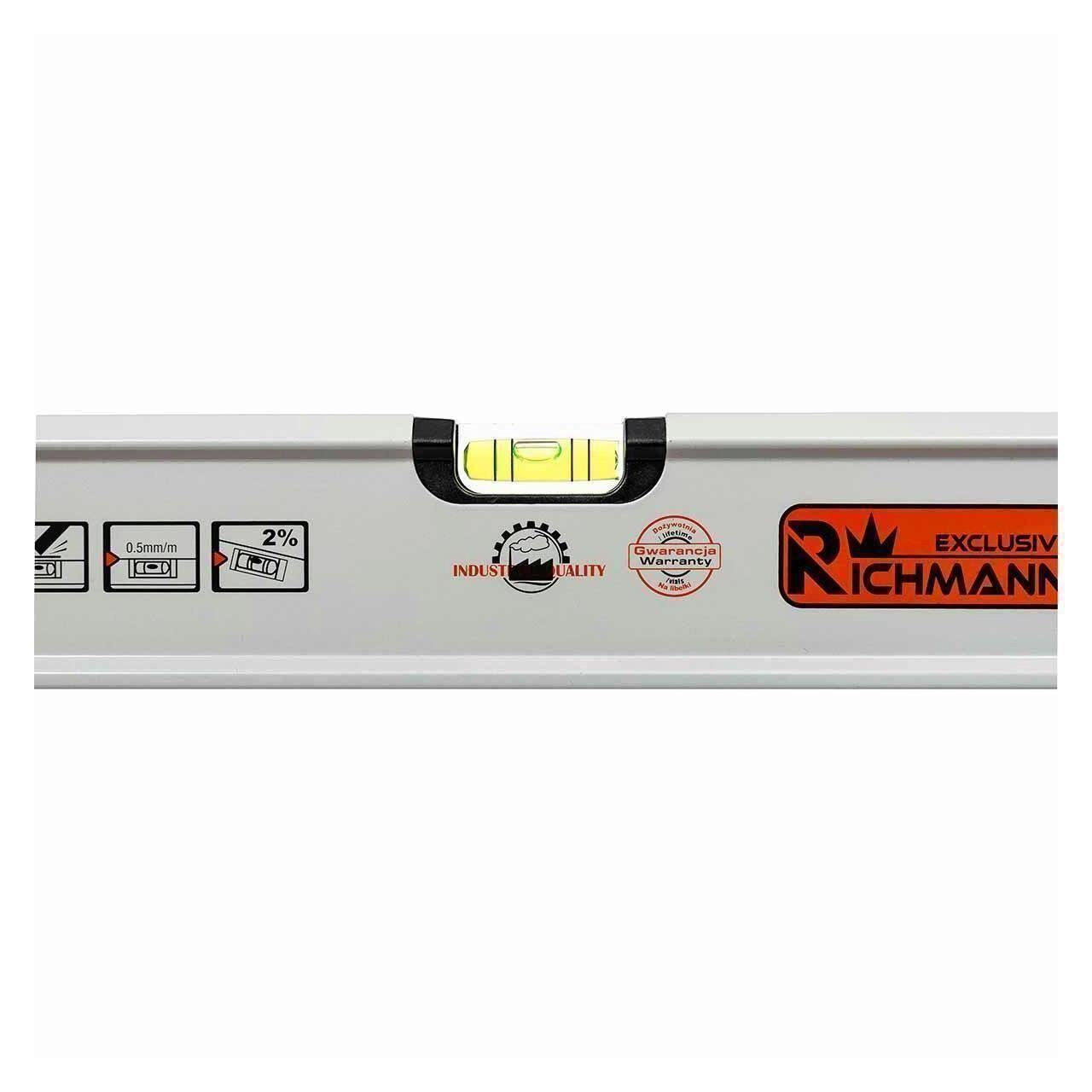 Vízmérték (boloboc), alumínium, 2 buborékos, 150 cm, Richmann Exclusive