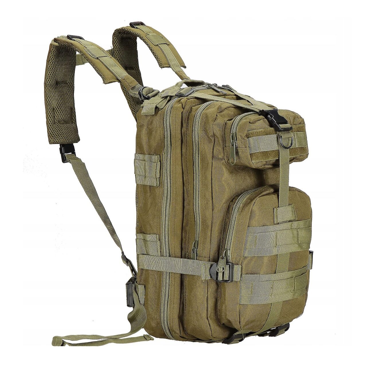 rucsac tactic, Springos, 4 compartimente, poliester, 38 L, verde kaki, 29x25x50 cm